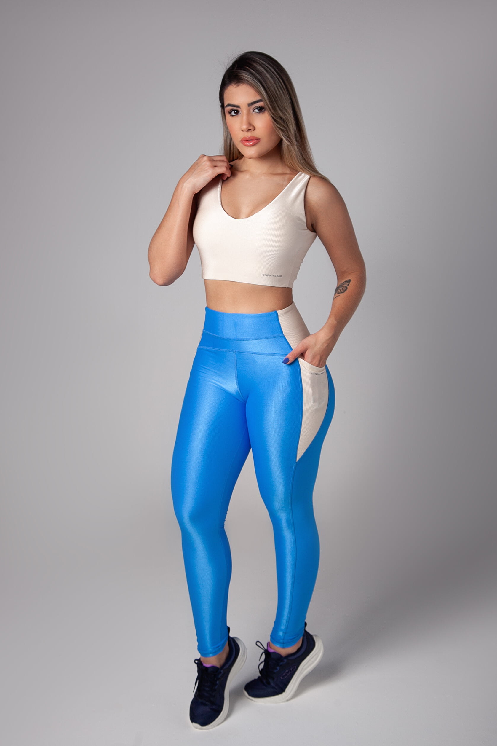 Legging Duo Cibele com Bolso Canelado