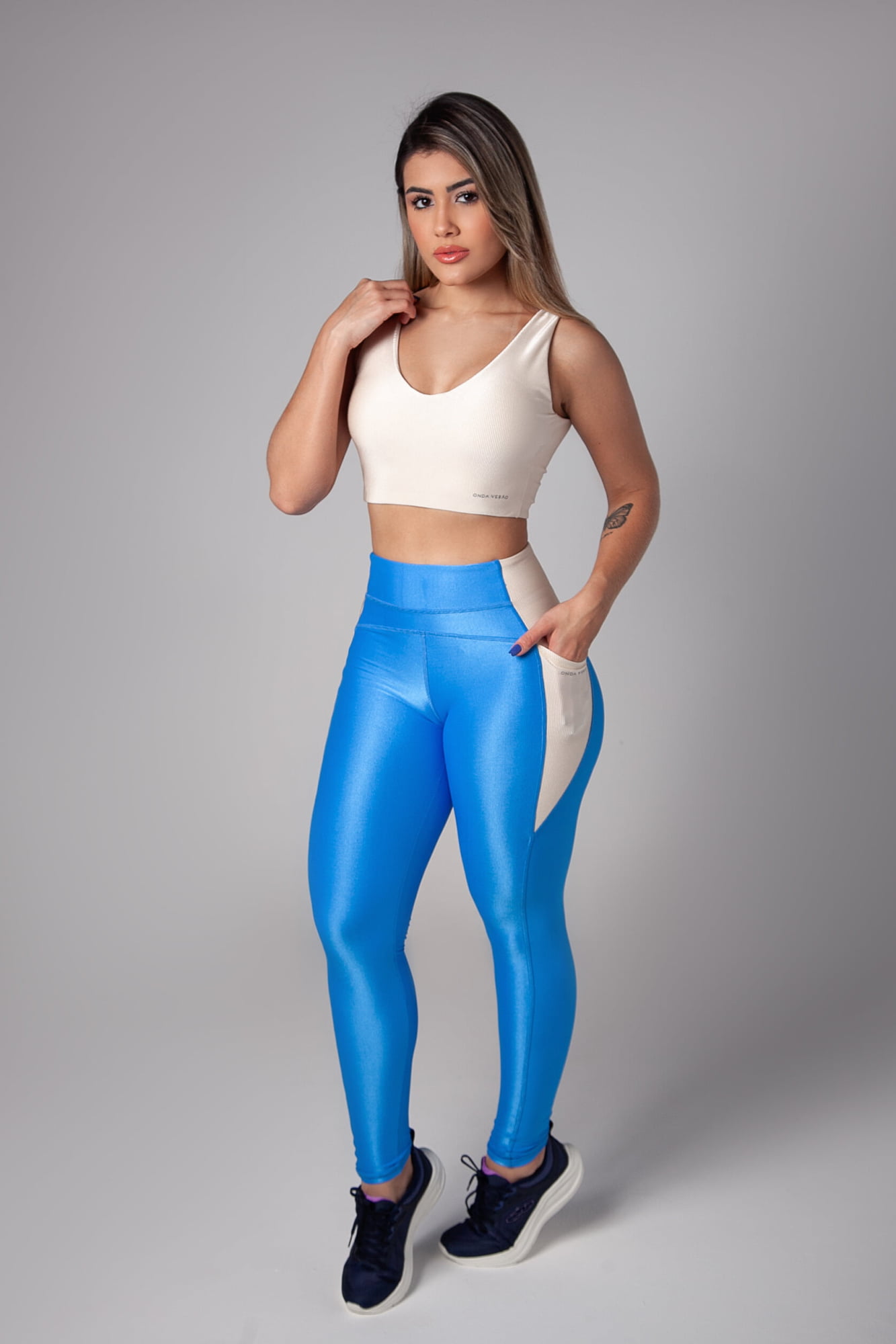 Legging Duo Cibele com Bolso Canelado Legging Duo Cibele com Bolso Canelado